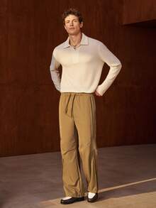 Manfinity Dauomo Men's Drawstring Waist Pleated Design Fashion Pants - Army Green - View 2