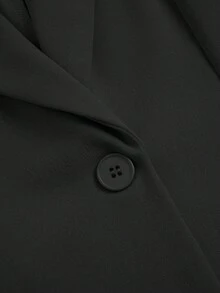 SHEIN PETITE CURVE Plus Size Black Formal Business Suit