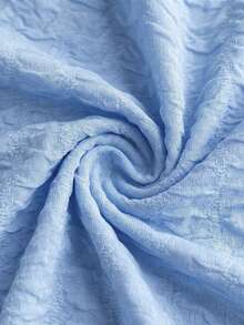 SHEIN Traje de baño de una pieza con escote halter y decoración de estrella de mar para niña preadolescente - Azul - Ver 5