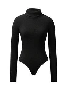 SHEIN LUNE Bộ đồ liền thân cổ lọ nhiều màu sắc dành cho nữ, Thu/Đông - Nhiều màu - Xem 3