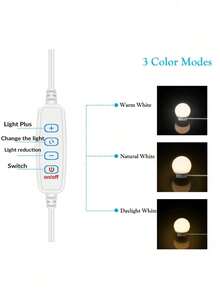 1 USB Tri Color Adjustable Fill Light Bulb,Suitable For Makeup Mirrors, Bathroom Mirror Lighting, Various Scenes - Multicolor - View 12