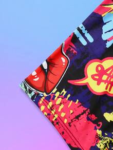Notgurli Celana Dalam Pria Model Mid-Rise dengan Motif Bibir Lucu, Kontras Warna Romantis, Kartun, Grafiti, Komik, Gaya Jalanan, untuk Pesta Keluarga, Hadiah Romantis - MultiWarna - View 5