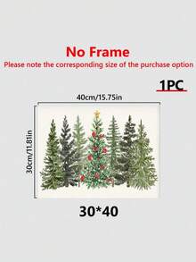 1 pieza, Árbol de Navidad - Decoración navideña simple y elegante para el Día de Navidad, decoración navideña para el hogar, sala de estar, dormitorio, fiesta, baile de graduación, decoración navideña, opción de regalo perfecto para las fiestas - Material de lienzo (con marco)/Decoración navideña para el hogar, decoración de la habitación - Multicolor - Ver 10
