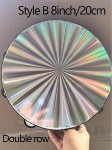 1 pieza Pandereta de mano, instrumento de percusión Orff con cascabeles, para KTV, fiestas, ambiente festivo, regalos, pandereta con cascabeles, instrumento musical - Negro - Ver 11