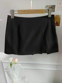 SHEIN EZwear 黑色低腰休闲防走光女式短裙网球裙黑色女式短裙裤带裤装女式短裙裤女式黑色短裙黑色网球裙女式短裙裤跑步裙女式短裤夏季女式短裤休闲女式短裤 - 黑色 - 查看 14