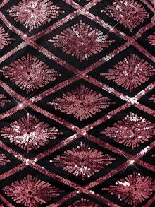 SHEIN Clasi Women's Sequin Mini Skirt, Suitable For Parties, Gatherings, Christmas, New Year - Burgundy - View 8