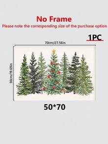 1 pieza, Árbol de Navidad - Decoración navideña simple y elegante para el Día de Navidad, decoración navideña para el hogar, sala de estar, dormitorio, fiesta, baile de graduación, decoración navideña, opción de regalo perfecto para las fiestas - Material de lienzo (con marco)/Decoración navideña para el hogar, decoración de la habitación - Multicolor - Ver 8