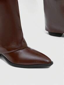 Daringsoles Women's PU Leather Thigh High Boots, Fashionable And Versatile For Daily Wear - Brown - View 5