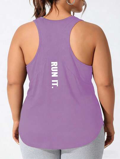 Rhythm Era 大码女式字母印花无袖运动背心，夏季