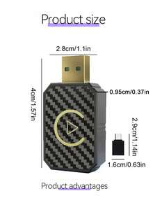 Teckwe Wireless CarPlay Converter (Wired To Wireless), Android Auto Car Stereo Link Module, Plug-And-Play CarPlay Box For All Cars - Multicolor - View 2