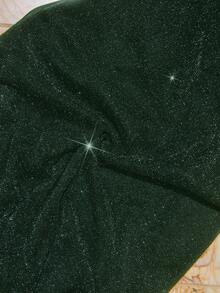 Lavishia 浪漫优雅印花网纱中长连衣裙（女款） - 墨綠色 - 查看 8