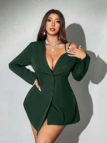 Viva Relle Traje rojo de diseño exclusivo con hombros descubiertos y talla grande para fiesta de Navidad