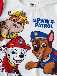 SHEIN | PAW Patrol Young Boy Cute Dog Print Contrast Color Round Neck Short Sleeve T-Shirt, Summer - Multicolor - View 4