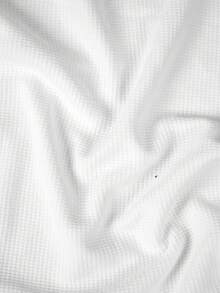 Manfinity 男士休闲纯色简约立领长袖T恤 - 白色 - 查看 4