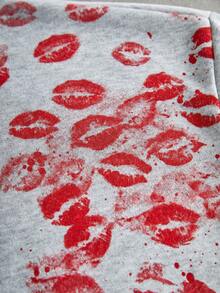 Manfinity EMRG Men's Autumn/Winter Street-Style Popular INS Matching High-End Niche Heart Print Hoodie, Personalized English Text Outdoor Music Festival, Nightclub Bar, Boyfriend/Husband Gift, Anniversary Gift, White - Light Grey - View 5