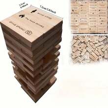 48件套派对饮酒游戏 - 滚动塔积木，木制堆叠积木，派对饮酒滚动塔游戏，传统游戏，使用积木塔进行派对游戏 - 48件 - 查看 8