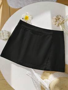 SHEIN EZwear 黑色低腰休闲防走光女式短裙网球裙黑色女式短裙裤带裤装女式短裙裤女式黑色短裙黑色网球裙女式短裙裤跑步裙女式短裤夏季女式短裤休闲女式短裤 - 黑色 - 查看 13