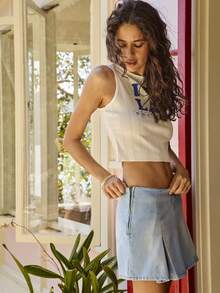 Aralina 女士休闲时尚洛杉矶镂空吊带背心，完美适合夏季、海滩和派对装扮 - 白色 - 查看 3