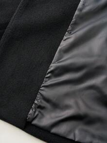 Manfinity Dauomo Áo khoác nam casual với khóa kim loại kiểu đồng xu cổ điển, thời trang, trang trí họa tiết. - màu đen - Xem 8