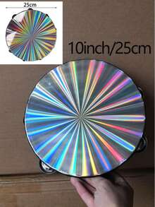 1 pieza Pandereta de mano, instrumento de percusión Orff con cascabeles, para KTV, fiestas, ambiente festivo, regalos, pandereta con cascabeles, instrumento musical - Negro - Ver 9