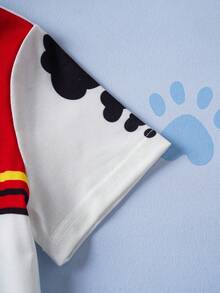 SHEIN | PAW Patrol Young Boy Cute Cartoon Dog Print Round Neck Short Sleeve T-Shirt, Summer - White - View 3