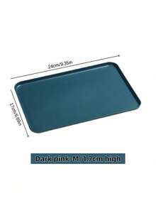 SHEIN 1PC Large Medium Small Rectangle Plastic Serving Tray For Kitchen Restaurant Organization Home Dining Commercial Use Durable Easy Clean Multipurpose Storage Dishwasher Buffet Party Serving Accessories - Navy Blue - View 5