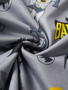BATMAN X SHEIN 85th Baby Boy Cartoon Hero Print Long Sleeve Top And Pants Snug Fit Pajamas Set, Suitable For Spring And Autumn - Grey - View 7