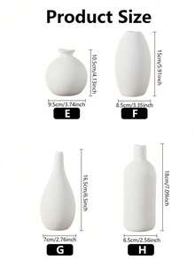 1Pc White Ceramic Vase Small Flower Vases For Decor,Modern Farmhouse Home Decor,Decorative Vase For Dried Flowers,Idea Shelf,Table,Bookshelf - White - View 11