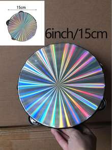 1 pieza Pandereta de mano, instrumento de percusión Orff con cascabeles, para KTV, fiestas, ambiente festivo, regalos, pandereta con cascabeles, instrumento musical - Negro - Ver 7