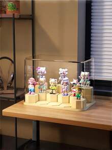 1pc Transparent Dustproof Display Case, Collectible Figurine, Model, Jewelry, Cosmetics Display Cabinet - Clear - View 10