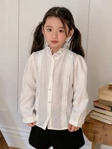 DAZY 女童长袖衬衫（春季款） - 白色 - 查看 8