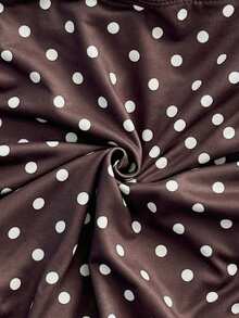 Soleia 女士优雅度假风波点针织面料扭结肩带褶皱修身吊带背心，适合度假、约会、下午茶、海滩、邮轮、城市旅行、海岛度假、音乐节、波西米亚风度假等场合，可内穿或外穿 - 棕色 - 查看 8