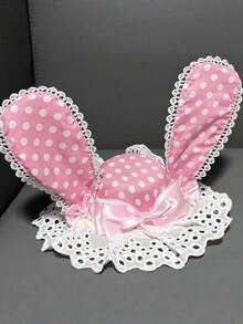Joivida 1个可爱发夹，法式蕾丝蝴蝶结搭配黑白兔子图案，甜美少女风上镜发饰，卡哇伊发夹，时尚百搭，日常佩戴，送给闺蜜的生日礼物，发饰 - 彩色 - 查看 8