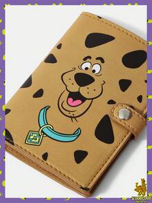 SCOOBY-DOO X SHEIN 1pc Beige Fashionable Large Capacity Passport Holder