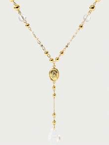 Glisma 复古串珠项链，老钱风格，优雅，宝石，高级，复古，适合妈妈/女士/女孩/母亲，性感/优雅，适合夏季/海滩/舞会，多层/宝石/串珠/水晶，魅力十足/粗犷/高级 - 金色 - 查看 4