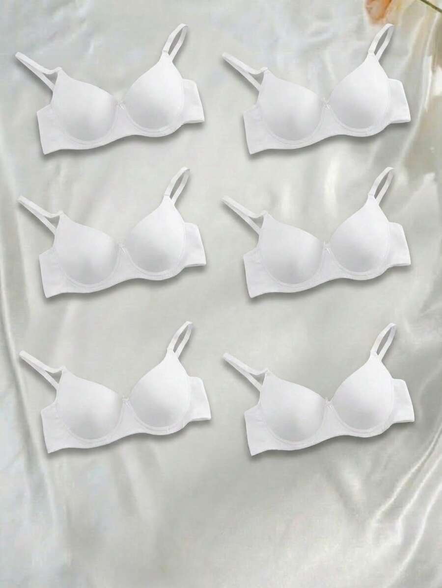Brasier para mujer estilo sencillo sexy, diseño realzador, tela suave y lisa, ajuste medio corto, para cualquier temporada y ocasión en casa o descanso - Blanco - Ver 1