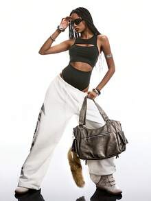 LYSMO 1pc Women Minimalist Fashionable Bodysuit Suitable For Summer - Black - View 7