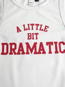 Mean Girls | SHEIN Women's Casual Everyday Commute Fashion Street Slogan Pattern White Tank Top, Summer - White - View 7