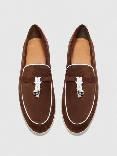 CUCCOO BIZCHIC Women's Fashionable Coffee-Colored Suede Comfortable Casual Loafers, Suitable For Outdoor, Shopping, Work, Daily Wear