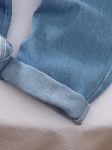 Genkimix Kids 新款纹理面料背带连体裤，适合小男孩穿着，可用于上学、郊游、玩耍和度假。