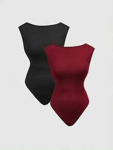 Firerie Bộ 2 áo liền thân nữ màu trơn, hở lưng, gợi cảm, đa năng, thích hợp cho kỳ nghỉ và tiệc tùng. - Nhiều màu - Xem 11