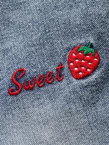 SHEIN ChillGRL Teen Girl Butterfly Embroidery Straight Leg Jeans Kawaii Summer - Medium Wash - View 8