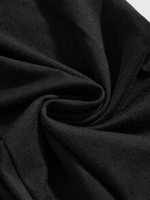 ROMWE Grunge Punk 女士百搭黑色抽绳喇叭裤