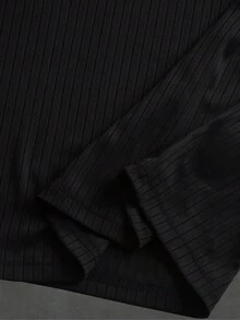 STYNVO 男士休闲印花拉链半开襟Polo衫 - 黑色 - 查看 6