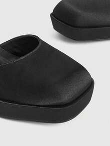 CUCCOO LuxiPop 女士厚底搭扣设计时尚百搭高跟凉鞋 - 黑色 - 查看 9