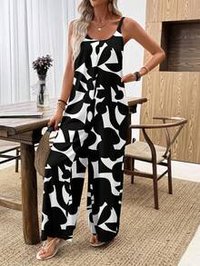 EMERY ROSE Women's Casual Minimalist Jumpsuit, Versatile For Spring/Summer Carnival - Multicolor - View 4