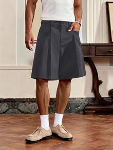 SWAVVY 男士梭织休闲宽松纯色短裤 灰色男士短裤 男士背心短裤套装 男士短裤套装 男士背心 男士无袖套装 男士长款短裤 男士背心短裤套装 男士长款短裤 男士无袖套装 男士短裤 背心 男士短裤套装 - 深灰色 - 查看 6