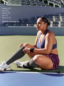 GLOWMODE Bộ tất nén SweatMode Glow Grip Plus Size thấm hút mồ hôi, co giãn cao, không đường may, thoáng khí, in phản quang, thích hợp cho hoạt động hàng ngày. - Màu xám đen - Xem 7