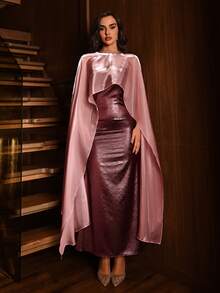 Modelyn 优雅的中东风情派对晚礼服，轻盈飘逸的粉色长裙，女士款 - 粉色 - 查看 3