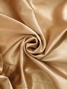 GlowEve Women's Shiny Woven Fabric Round Neck Raglan Sleeve Cinched Waist A-Line Elegant Short Dress, Suitable For Everyday Wear, Autumn/Winter - Apricot - View 5